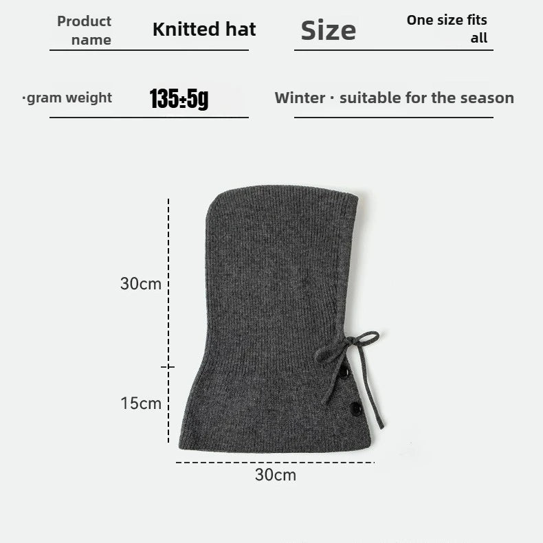 Winter Warm Hooded Scarf Hat Knit Balaclava for Women Men Winter Neck Gaiters Beanie Skull Cap Drawstring Neck Warmer Fashion