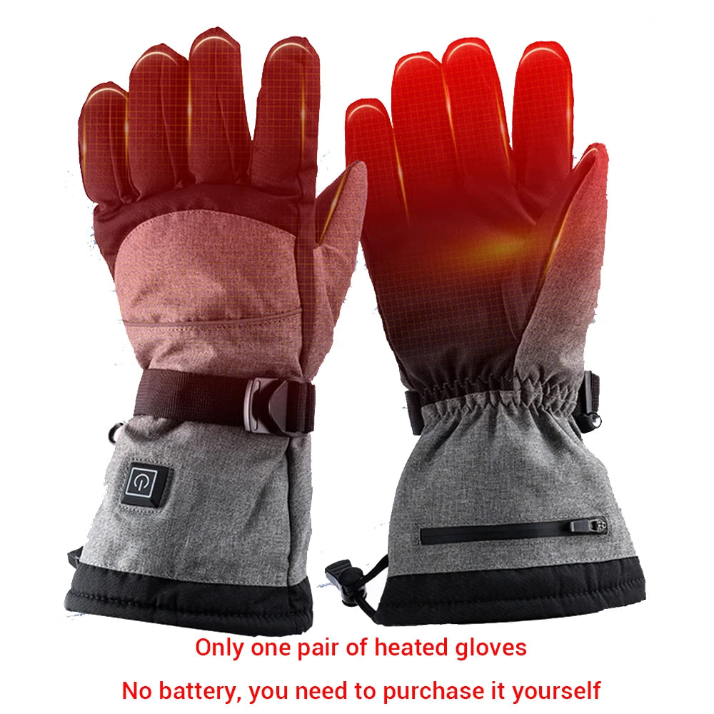 Winter Motorcycle Heated Gloves Heated Gloves Eletric Thermal Heat Gloves Warm Waterproof Rechargeable Heating Thermal Gloves