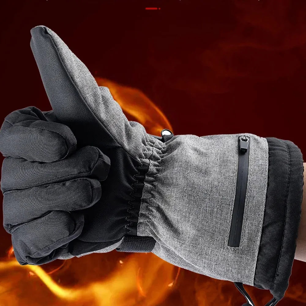 Winter Motorcycle Heated Gloves Heated Gloves Eletric Thermal Heat Gloves Warm Waterproof Rechargeable Heating Thermal Gloves